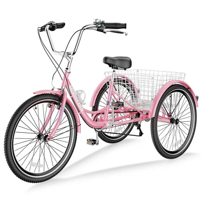 MOONCOOL Adult Tricycles 7 Speed 20/24/26 inch Three Wheel Bike Cruiser Trike - Image 1 of 4
