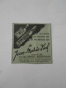 Alcool de Menthe Eau de Mélise Jean Marie Vial Publicité Ancienne 1948 - Foto 1 di 1