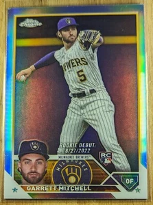 2023 Garrett Mitchell RC Topps Chrome Update Rookie Debut Refractor Brewers MLB - Picture 1 of 2