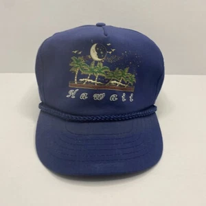 Vintage Hawaii Mütze Snapback Trucker Cap Seil Hawaii Kopfbedeckung blau Strand - Bild 1 von 5