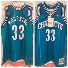 Alonzo Mourning Signed Hornets Authentic Jersey (BAS LOA) proof