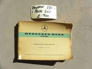 Mercedes Benz Ponton 180 180a W120 Dealer Level Spare Parts Book List catalog f - Imagen 1 de 12