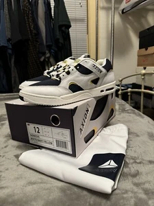 Size 12 - Axion Genesis White Navy Yellow, BNIB Guy Mariano Reissue - Picture 1 of 9