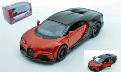 MODELLINO AUTO STATICO KINSMART BUGATTI CHIRON SUPERSPORT ROSSO/NERO CM 11 1:32 - Immagine 1 di 4