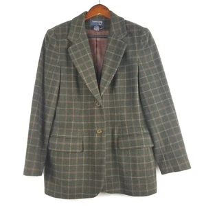 Country Shop Womens Blazer Size 10 Green Plaid Wool Cashmere Blend Lined Jacket - Picture 1 of 6