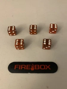 Set Of 5 Yahtzee 40th Anniversary Edition 1995 Red & Black Dice Replacement VTG - Picture 1 of 1