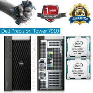 Dell T7910 2x Xeon E5-2680v3 24C 2.50GHz 64GB DDR4 480GB SSD+6TB HDD - M5000 8GB - Picture 1 of 11