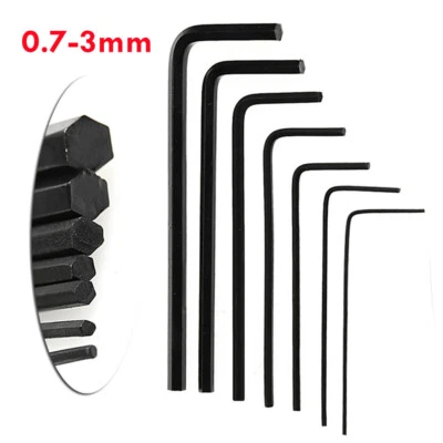 7PCS 0.7mm-3mm Mini Hexagon Hex Allen Key Set Wrench Screwdriver Kit Alloy Steel - Image 1 of 4