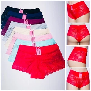 Women's Lace Boyshorts lot 3/6/12 Bikini Panties Sexy Boy Short Cheeky Underwear - Picture 1 of 14