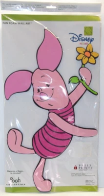 Disney Winnie The Pooh's Piglet Flowers Jumbo 3D Foam Wall Art Decal 20x11x1/4 - Image 1 of 4