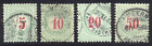 SWITZERLAND #J15-18 Used - 1883 Light Blue Green Issues ($136)