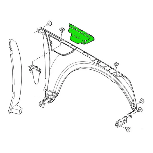 Grelha de para-lama frontal LAND ROVER LH LR2 13-17 LR039771 FABRICANTE DE EQUIPAMENTO ORIGINAL - Imagem 1 de 1