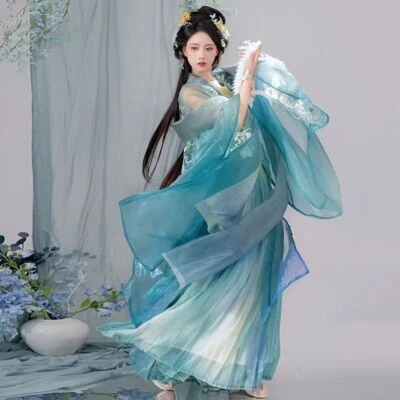 Chinese Hanfu Song Dynasty Dress Adult Big Sleeve Cape Embroidery Tops Robe - Image 1 of 4