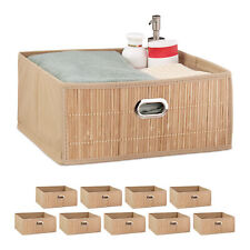 10x paniers stockage Petite corbeille de salle de bain Caisse Panier en bambou