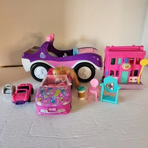Polly Pocket Lot Of Cars Playsets And Accessories One Doll Various Sizes As-Is - Picture 1 of 12