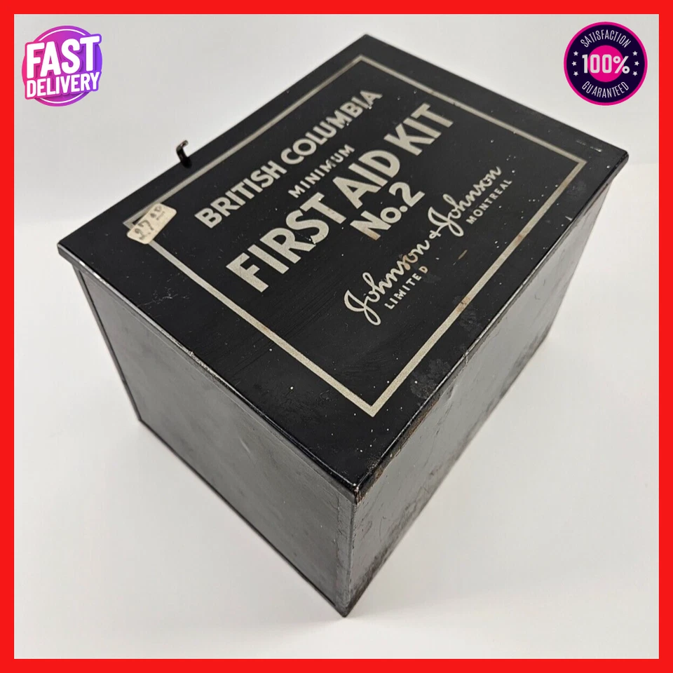 Vintage Metal First Aid No.2 By Johnson And Johnson with Bandages - Image 1 of 4