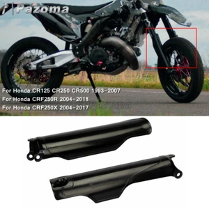 Motorcycle Black Front Fork Guards Protectors Cover For HONDA CRF 250 450 CR 125 - Picture 1 of 10