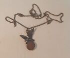 1903 Mini Indian Head Cent Replica In Eagle Pendant Necklace W/chain Pewter?