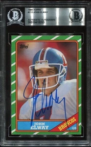 DENVER BRONCOS HOF JOHN ELWAY signed auto 1986 TOPPS CARD BECKETT (BAS) VINTAGE - Picture 1 of 2