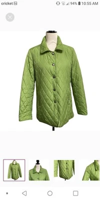 Coach Quilted Puffer Jacket.  Apple Green. Size Large - Image 1 of 4