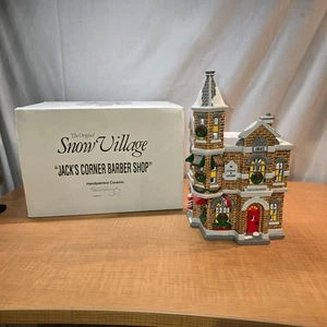 Department 56 Original Snow Village JACK'S CORNER BARBER SHOP #54062 - Picture 1 of 14