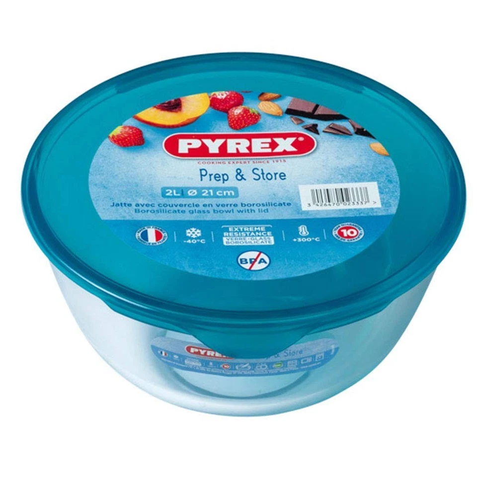 Pyrex 180P000 Ciotola di vetro ad alta resistenza con coperchio, Trasparent kip9 - Immagine 1 di 1