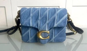 CW629 Coach Blue Times Square Tabby 20 Shoulder Bag Quilted Outlet Product NWT - Picture 1 of 7