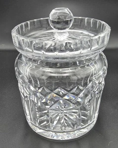 WATERFORD CRYSTAL IRELAND Lismore Pattern BISCUIT COOKIE BARREL JAR with LID EXC - Picture 1 of 3
