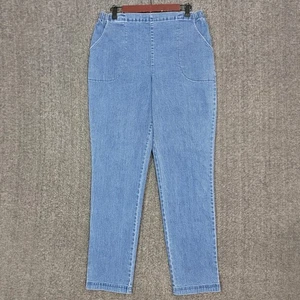 Pantalones de mezclilla elásticos Croft & Barrow para mujer XL largos azules cintura elástica - Imagen 1 de 13