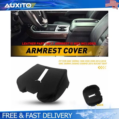 Se adapta a GMC Sierra 2014-2018 serie 1500 asiento con canastilla consola tapa cuero cubierta revestimiento Foto 1 de 4