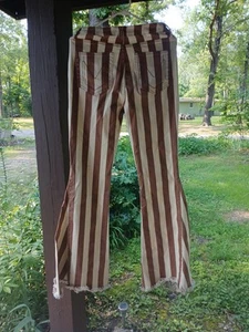 Mumu Blue Bell Bottomb Brown/white Jeans - Picture 1 of 5