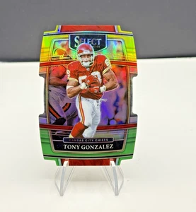 2021 Panini Select Tony Gonzalez Green Yellow Prizm Die Cut KC Chiefs HOF - Bild 1 von 3