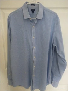 J. Crew Performance Slim Fit Easy Care Blue Pinstripe Dress Shirt 2XL New - Picture 1 of 3