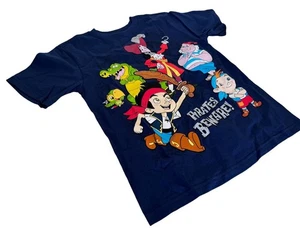 Disney Jungen Jake und die Nimmerland Piraten Vorsicht marineblau Shirt Größe Small - Bild 1 von 3