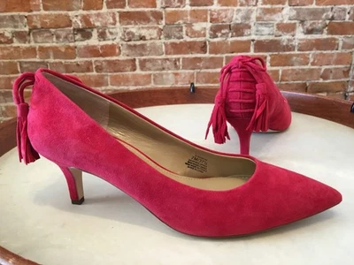 G.I.L.I. Cardinal Red Suede Dorena Tassel Brianna Pointed Toe Pumps New Gili - Image 1 of 4