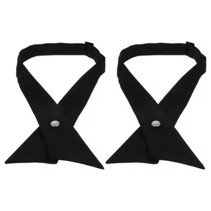 2PCS Adjustable School Uniform Cross Bowtie Premium Necktie Cross Bowtie Tie - Picture 1 of 12