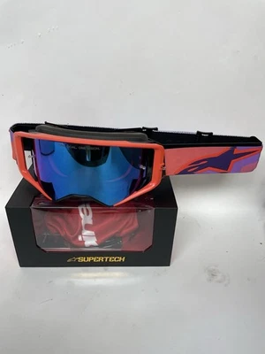 Gafas Alpinestars Supertech Vision Corp - Coral Caliente/Púrpura - Lente Espejo Azul Foto 1 de 4