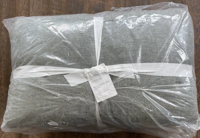 New Pottery Barn Belgian Flax Linen KING Comforter ~Dark Green~ - Image 1 of 2