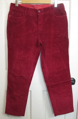 Sonoma Red Microfiber Cropped Slim Pants Womens Size 12 34x27 Stretch 19-34472 - Image 1 of 4