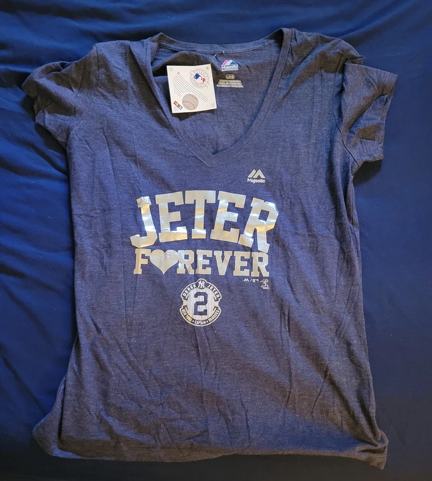 CAMISETA MUJER MAJESTIC DEREK JETER FOREVER GRANDE L NUEVA CON ETIQUETAS Foto 1 de 1