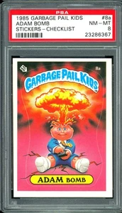 PSA 8 1985 Adam Bomb #8a Stickers Matte Checklist - Picture 1 of 2