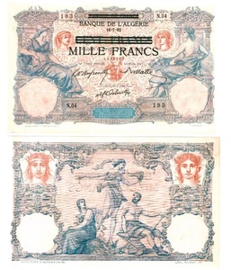 u Reproduction Note Tunisia 1000 Francs on 100 Francs 1892 Pick #31 0559R - Picture 1 of 1