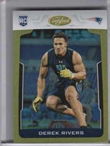 2017 PANINI CERTIFIED #196 DEREK RIVERS ROOKIE RC GOLD PATRIOTS 12/25 1318 - Picture 1 of 1