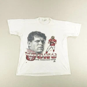 Vintage San Francisco 49ers Shirt Mens Large White Steve Young 90s NFL Football - Picture 1 of 15