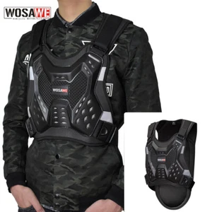 WOSAWE Erwachsene Motorrad Rücken Brust Protektor Reflektierende Body Armor Vest - Picture 1 of 12