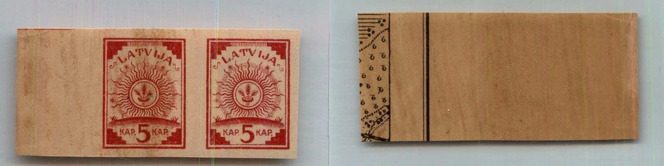 Latvia 🇱🇻 1918 SC 1 MNH pair map. rtc454 - Image 1 of 1