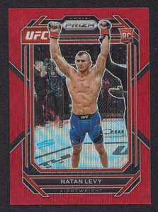 Natan Levy 2023 Panini Prizm UFC #176 Red Wave Prizm Rookie RC SP