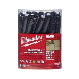 Milwaukee INKZALL Jobsite Markers 36 Pack Red Black Clog Resistant Tips - Picture 1 of 2