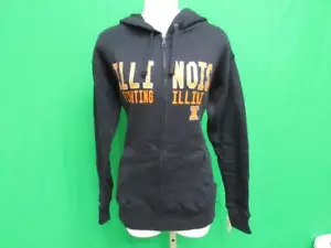 New Illinois Fighting Illini Womens M Medium Black Full-Zip Jacket Hoodie - Picture 1 of 4