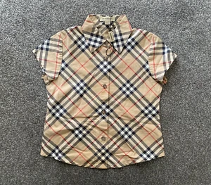 BN GIRL'S BURBERRY NOVA CHECK SHORT SLEEVE SHIRT - 5 YEARS ! - Picture 1 of 6
